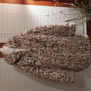 Dennis Basso 34" REVERSIBLE  Cream and Brown Teddy Jacket